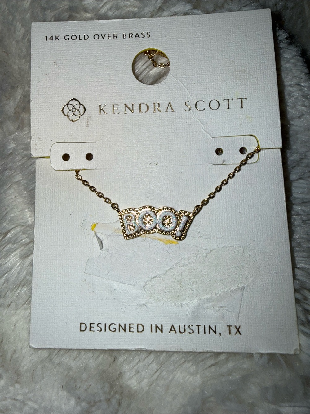 Kendra Scott Gold BOO Crystal Pendant Necklace